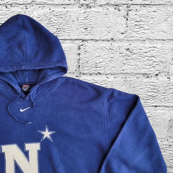 Vintage Nike US Navy Centre Swoosh Hoodie XL - Picture 2 of 6